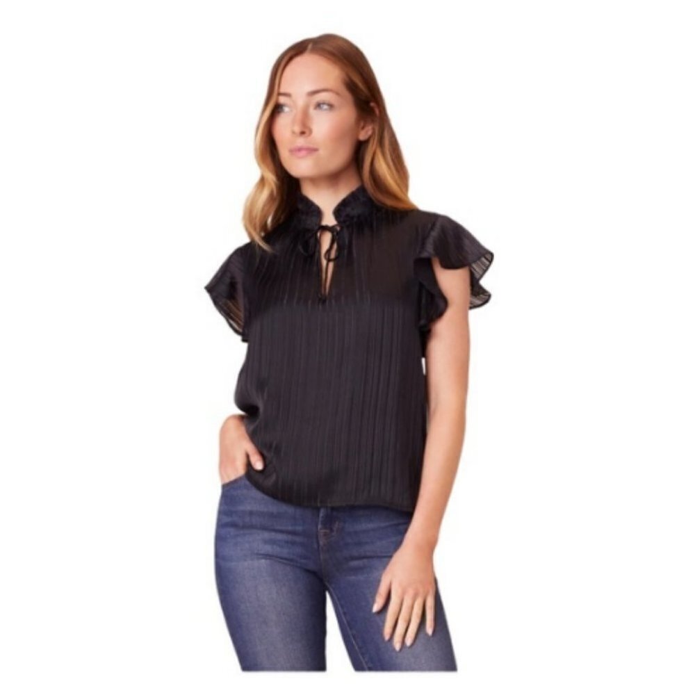 BB Dakota Shadowplay Chiffon Cap Flutter Blouse